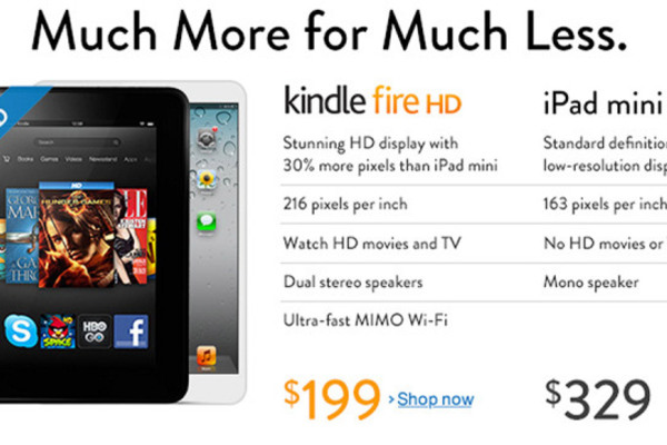 Amazon takes on iPad Mini with homepage update 