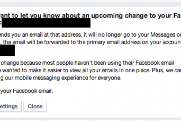 Facebook discontinues its email service
