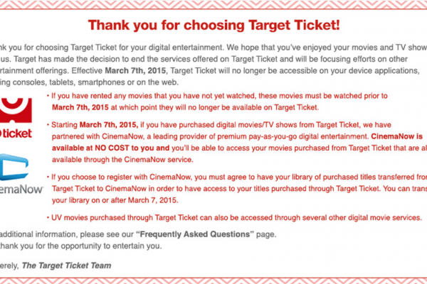 Target shuts down failed video service 'Ticket'