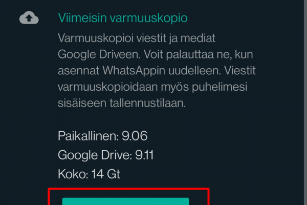 Opas: WhatsApp siirto uuteen puhelimeen (Android)