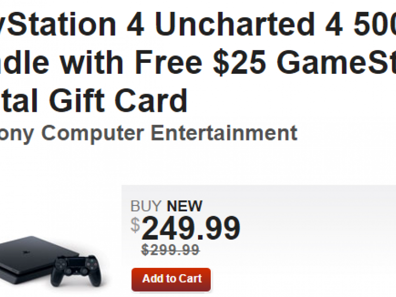 PSA: $25 card included with cut-price Uncharted 4 GameStop - AfterDawn